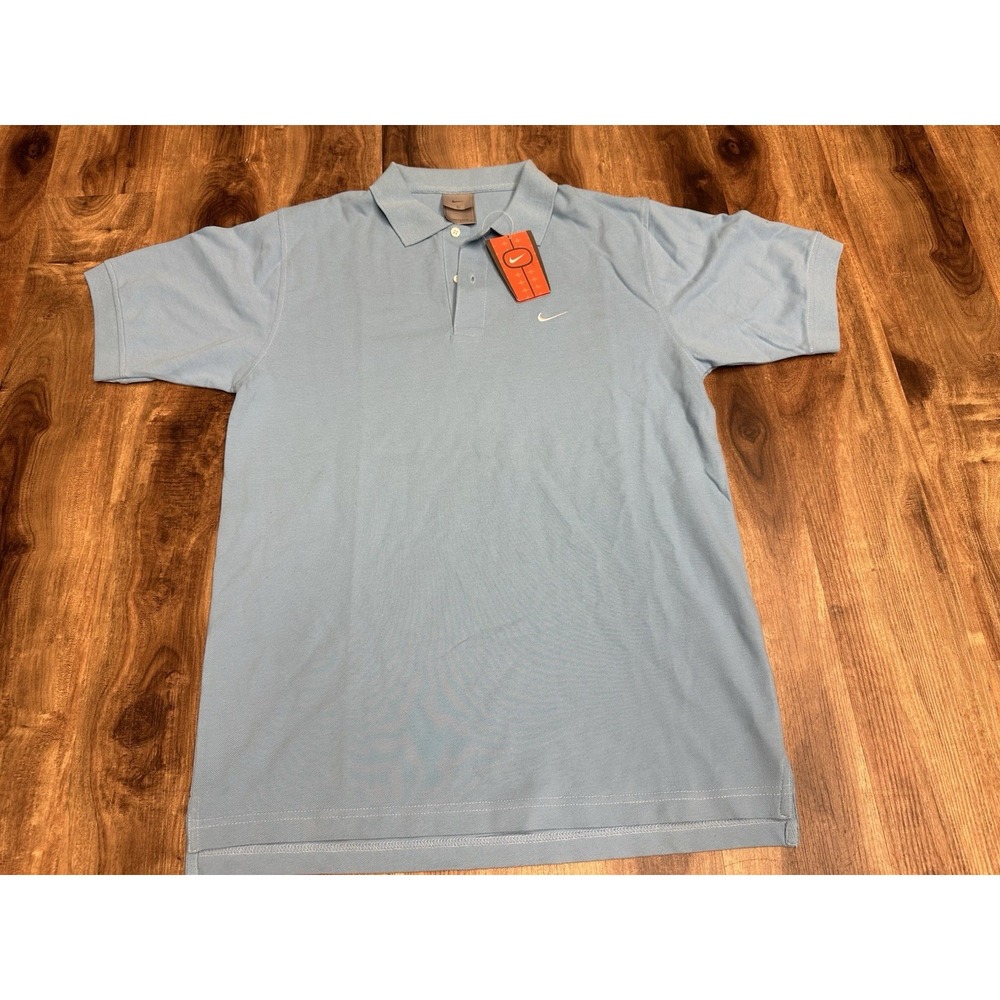 Vintage NWT Y2K Nike Men's L Blue Polo